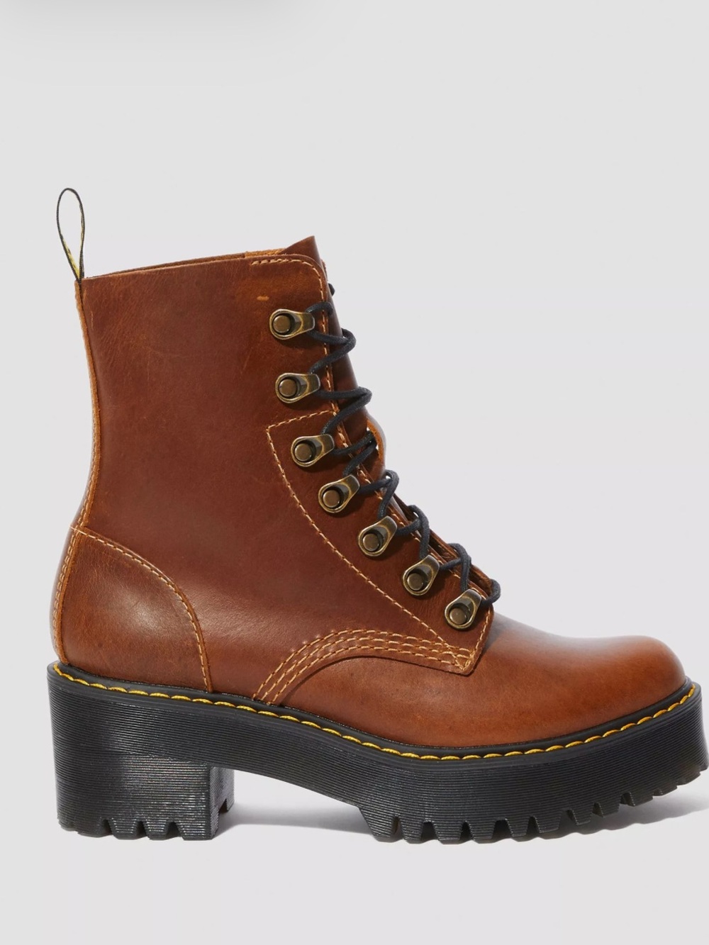 Dr. Martens Leona Womens Orleans Leather Heeled Boots